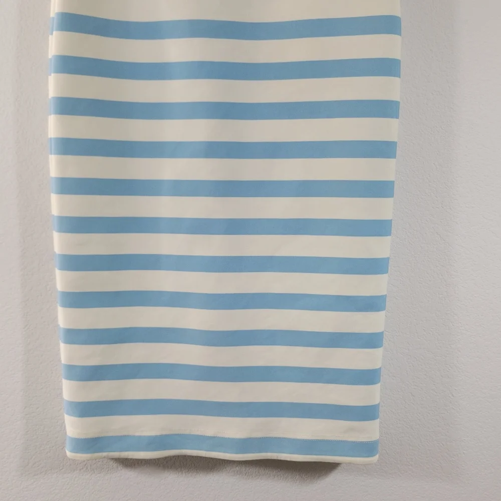 TANYA TAYLOR light blue cream horizontal striped stretch office pencil skirt
